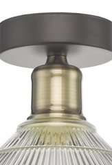 Boyd 1 Light Flush Antique Brass With Glass Shade dar lighting
