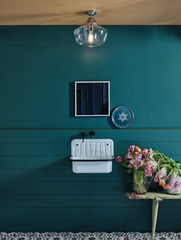 David Hunt Lighting Rydal Semi Flush Pendant Chrome With Clear Glass, IP44 Rated