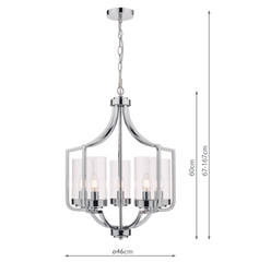Laura Ashley Joseph Polished Chrome 5 Light Chandelier