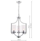 Laura Ashley Joseph Polished Chrome 3 Light Chandelier