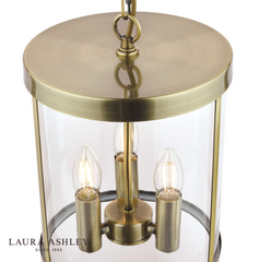 Laura Ashley Selbourne 3 Lt Pendant Antique Brass