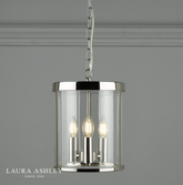 Laura Ashley Selbourne 3 Lt Pendant Polished Nickel