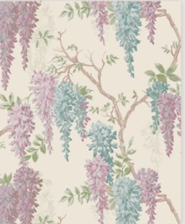 Laura Ashley Wisteria Garden Wallpaper Pale Iris