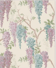 Laura Ashley Wisteria Garden Wallpaper Pale Iris