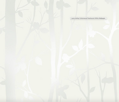 Laura Ashley Cottonwood Pearlescent Wallpaper White