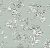 Laura Ashley Elderwood Wallpaper Duck Egg 113345