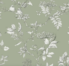 Laura Ashley Elderwood Wallpaper Sage 113348