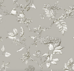 Laura Ashley Elderwood Wallpaper Steel 113347