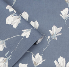 Laura Ashley Magnolia Grove Wallpaper Dusky Seaspray