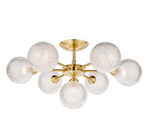 Laura Ashley Atherton 7lt Semi Flush Satin Brass
