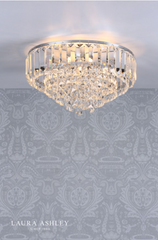 Laura Ashley Vienna 3 Light Flush Polished Chrome Crystal