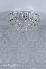 Laura Ashley Vienna 3 Light Flush Polished Chrome Crystal