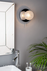 Laura Ashley Prague Single Wall Light Glass Polished Chrome IP44