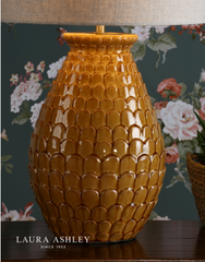 Laura Ashley Liza Ceramic Table Lamp Orange With Shade