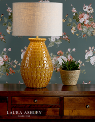 Laura Ashley Liza Ceramic Table Lamp Orange With Shade