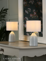 Laura Ashley Penny Twin Pack Table Lamp Cream With Shade