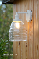 Laura Ashley Ainsworth Outdoor Wall Light Matt Cream Glass IP44