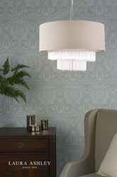 Laura Ashley Genevieve 5lt Pendant Grey Shade Glass