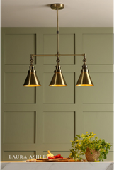 Laura Ashley Rufus 3lt Bar Pendant Antique Brass
