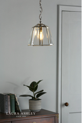 Laura Ashley Clayton Pendant Polished Silver Glass