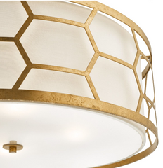 Arendal 4 Light Pendant Gold Leaf With Bespoke Shade