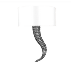 David Hunt Lighting Brutus Wall Light Left Hand Pewter BRU07L