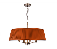 The Light Shade Studio Alwyn 4 Light Pendant Antique Brass With Bespoke Shade