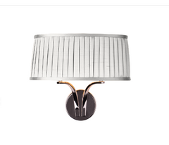 The Light Shade Studio Alwyn 2 Light Wall Light Polished Nickel With Bespoke Shade