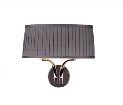 The Light Shade Studio Alwyn 2 Light Wall Light Polished Nickel With Bespoke Shade