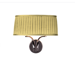The Light Shade Studio Alwyn 2 Light Wall Light Polished Nickel With Bespoke Shade