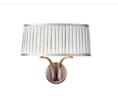 The Light Shade Studio Alwyn 2 Light Wall Light Antique Brass With Bespoke Shade