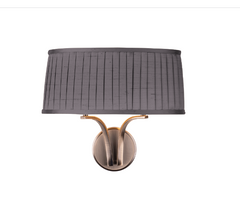 The Light Shade Studio Alwyn 2 Light Wall Light Antique Brass With Bespoke Shade