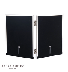 Laura Ashley Harrison Double Photo Frame Pale Charcoal Linen 4x6 Inch