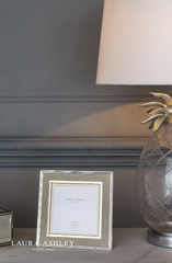 Laura Ashley Harrison Photo Frame Polished Silver Linen 5x5 Inch