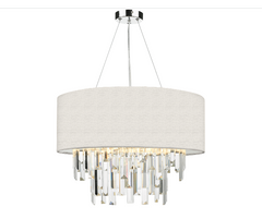 Hurley 6 Light Pendant With Bespoke Shade & Crystal Droppers