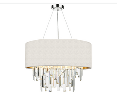 Hurley 6 Light Pendant With Bespoke Shade & Crystal Droppers