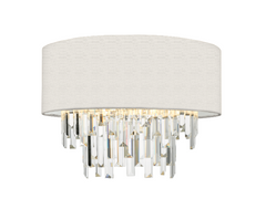 Hurley 4 Light Flush With Bespoke Shade & Crystal Droppers