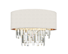 Hurley 4 Light Flush With Bespoke Shade & Crystal Droppers
