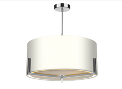 Huxley 3 Light Pendant Satin Chrome With Bespoke Shade