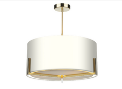 Huxley 3 Light Pendant Satin Gold With Bespoke Shade