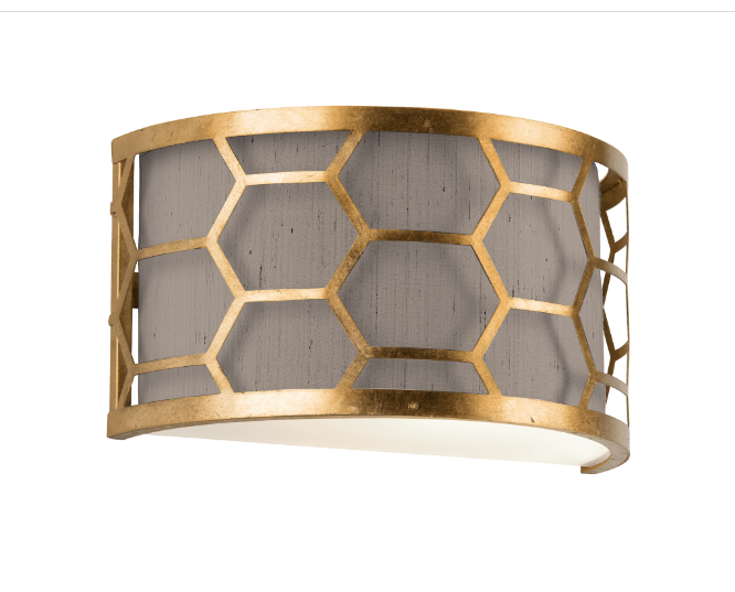 Arendal Wall Light Gold Leaf With Bespoke Shade