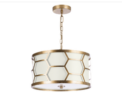 Arendal 3 Light Pendant Gold Leaf With Bespoke Shade