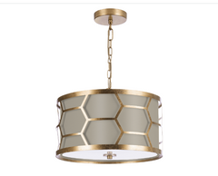 Arendal 3 Light Pendant Gold Leaf With Bespoke Shade