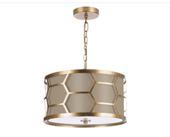 Arendal 3 Light Pendant Gold Leaf With Bespoke Shade