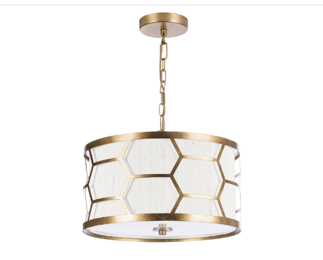 Arendal 3 Light Pendant Gold Leaf With Bespoke Shade