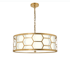 Arendal 4 Light Pendant Gold Leaf With Bespoke Shade