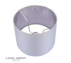 Laura Ashley Emyr Silver Silk Tapered Drum Shade 12 Inch