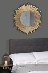 Laura Ashley Lovell Round Mirror Champagne 99cm