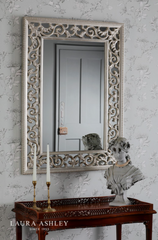 Laura Ashley Rococo Rectangle Mirror Ornate Frame Detailing In Champagne 110 X 80cm