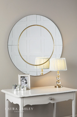 Laura Ashley Maya Round Mirror Mottled Bronze Detail 90cm